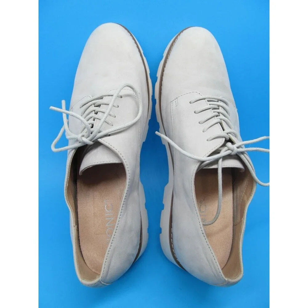 Vionic NBK Adina Mens Gray And White Lace Up Derby Walking Shoes  US 9 EUR 41